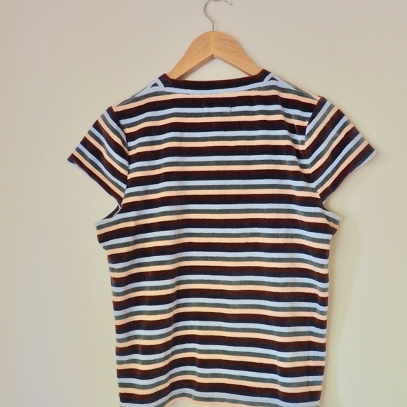 Madewell Izzy Striped Velvet Crewneck Top - Picture 6 of 8